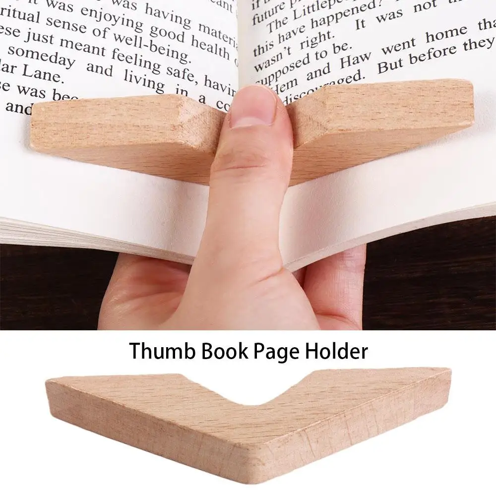 

Handmade Portable Reading Aids Book Support Bookmark Thumb Bookmark Book Page Holder Thumb Book Support Wood Page Spreader