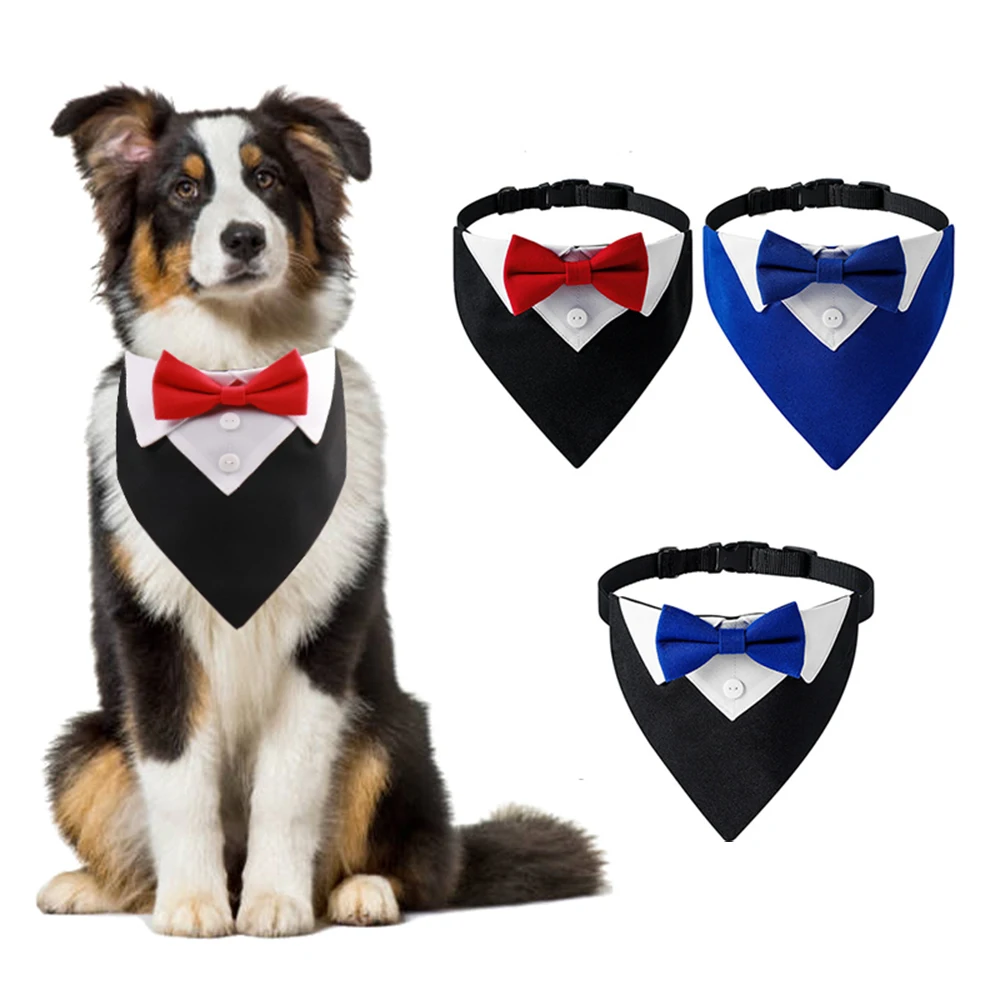 

Multi-Style Puppy Formal Wedding Costume Triangle Ties Pet Dogs Bow Tie Suit Accessory for Bulldog Labrador Gentleman Dog Dress