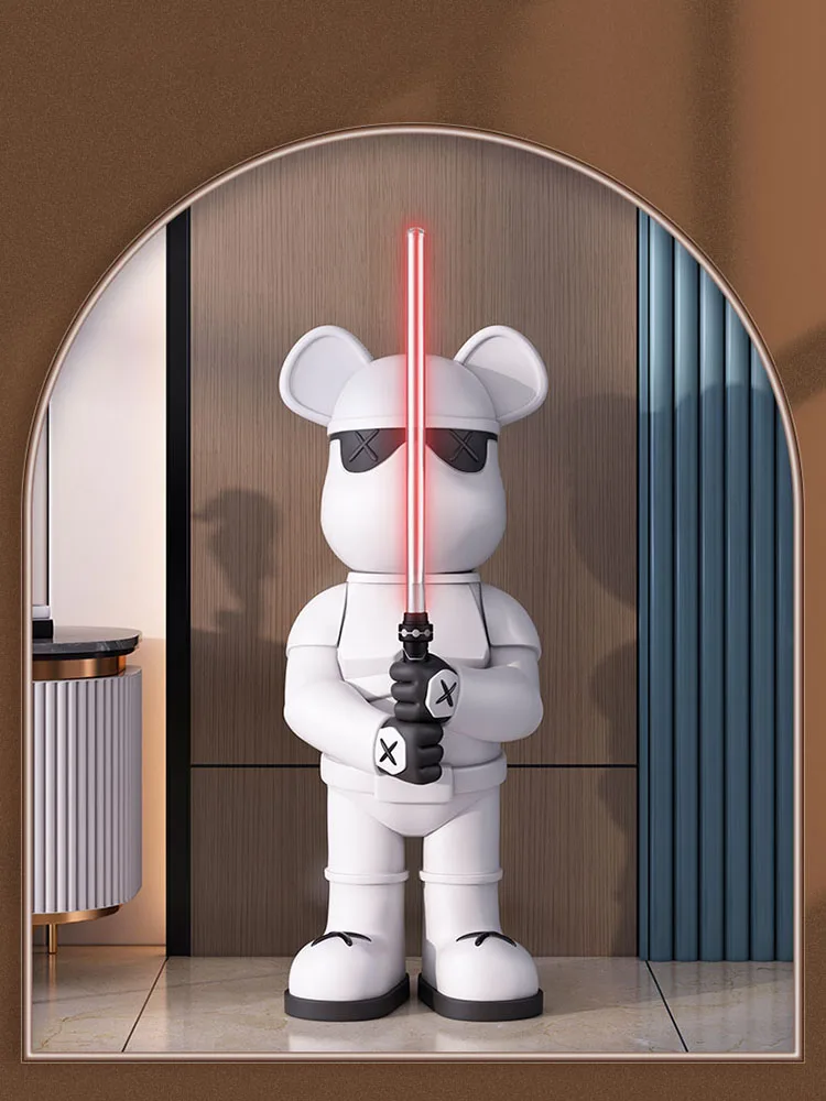 

Nordic Home Decor Lightsaber Bear Statue Room Decor Large Resin Crafts Animal Sculpture Luxury Home Accessorie Decoration Statue