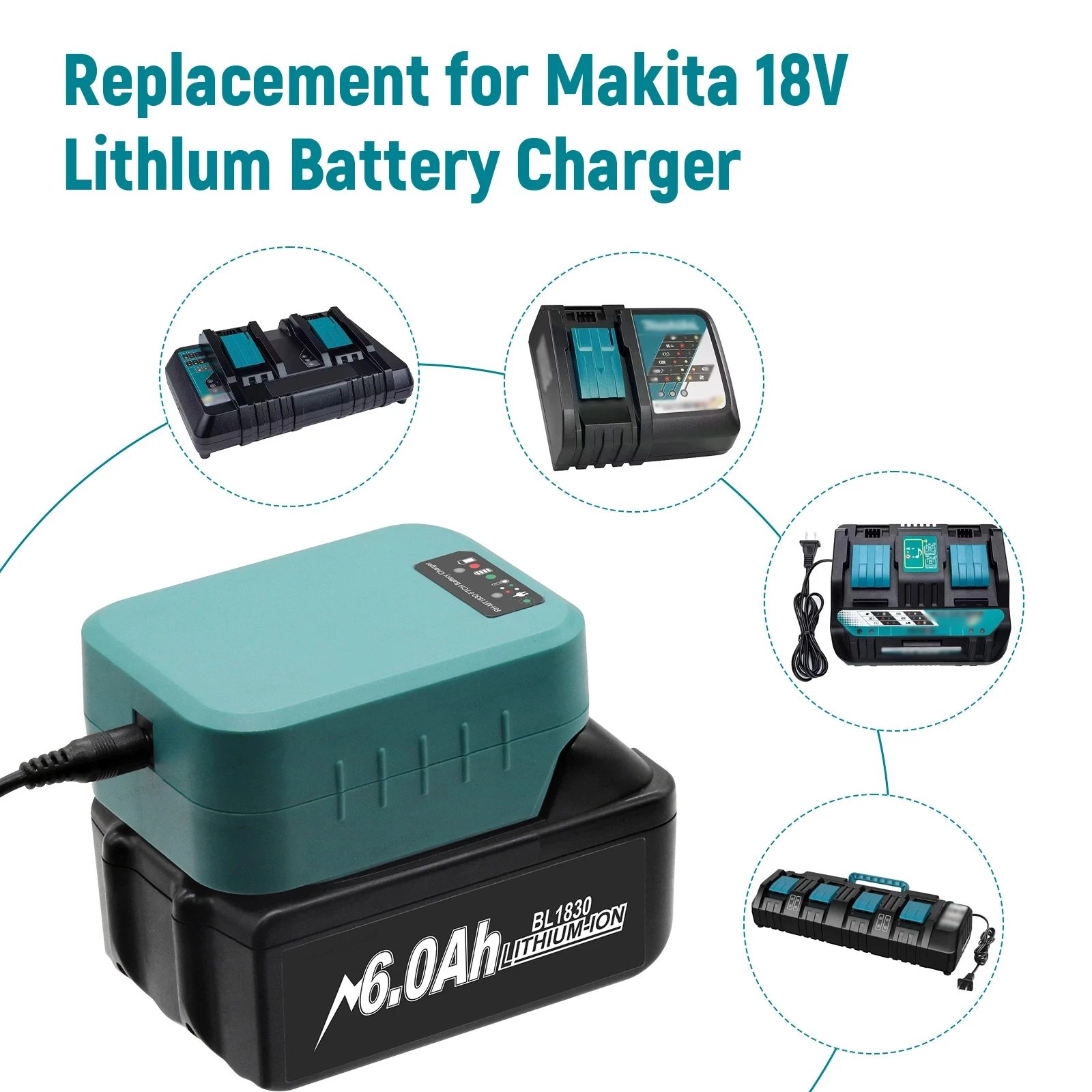 Аккумуляторная батарея powtree для Makita литий-ионный аккумулятор 6 0 Ач 18 в LXT BL1860B