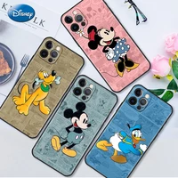 mickey mouse cartoon case for iphone 13 12 mini 11 pro 7 8 xr x xs max 6 6s plus se 2022 tpu fitted capa soft phone cover
