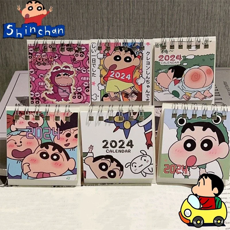 

2024year Crayon Shin-chan Mini Calendar Cute Desktop Calendar Cartoon Decoration Stationery School Supplies Office Supplies Gift