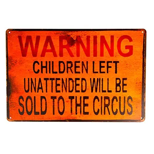 Знак dingleiever-TIN предупреждающий детский цирк металлический декор художественный