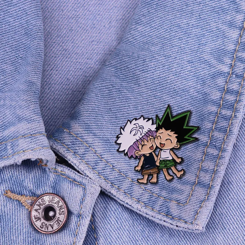 Эмалированная булавка Killua из аниме Hunter X Gon и броши Bff значки украшение для