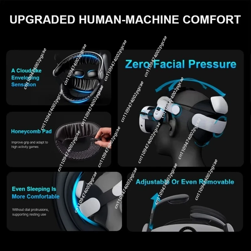 Фото Аксессуары BOVR P-ro Super Strap, совместимые с Meta Quest 3S, с функцией охлаждения головы и сменным аккумулятором. №4