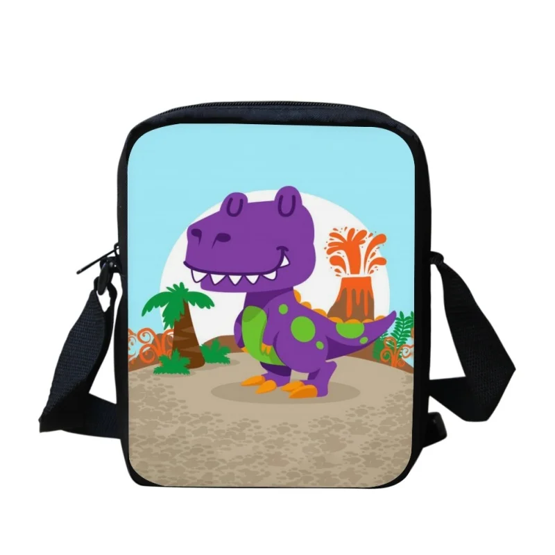 Cartoon Dinosaur Print Diagonal Bag Shopping Travel Shoulder Diagonal Kids Boy Fantasy Mini Cross-body Shoulder Bag