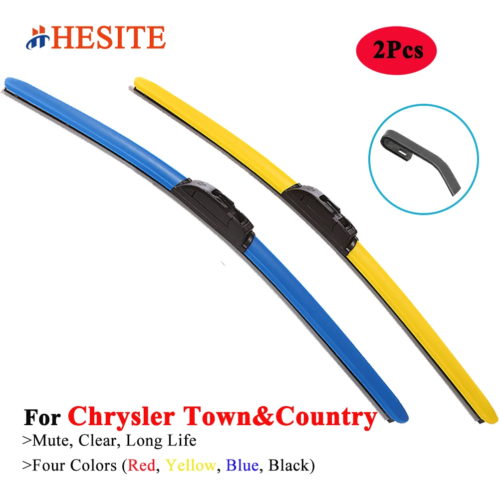 

HESITE Colorful Car Windshield Wiper Blades for Chrysler Town Country Mini Passenger Van 1996 2000 2001 2007 2010 2012 2014 2016