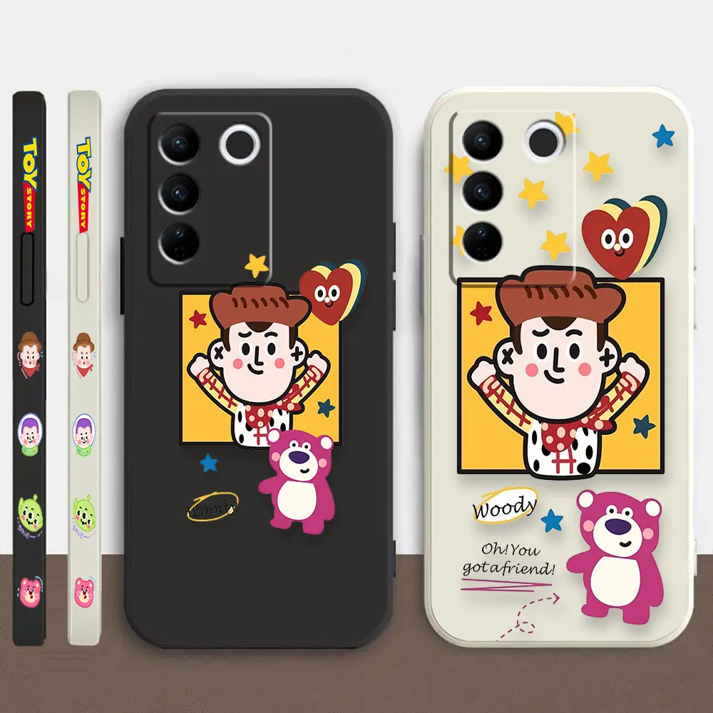 

Case For VIVO S5 S6 S7 S9 S10 S15 S16 S16E T1 V15 V20 V23 PRO 5G Simple Liquid Silicone Case Cartoon Funny Toy Story Mania