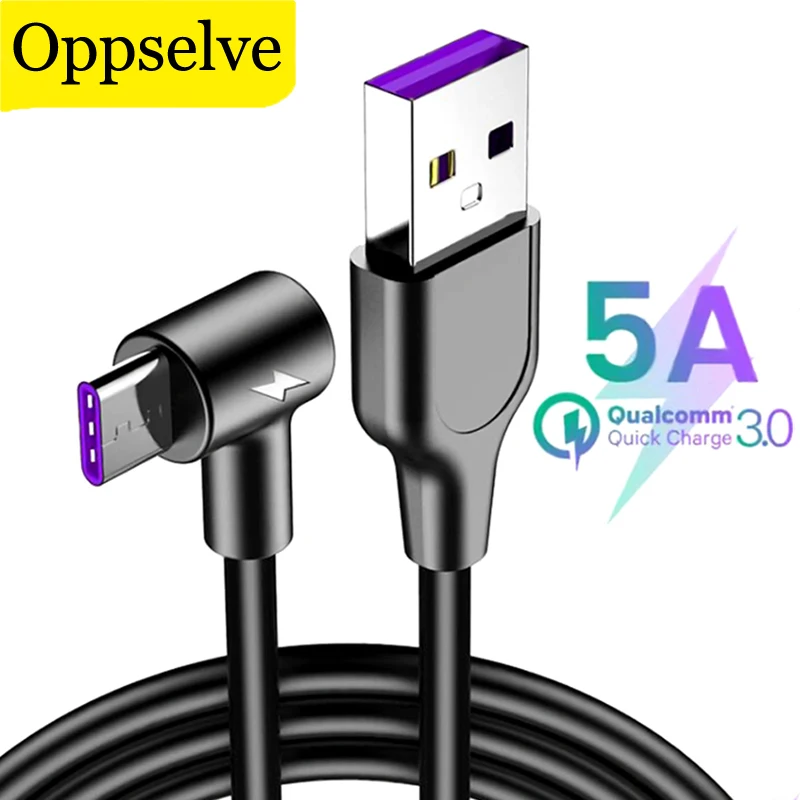 

Oppselve Cable USB Type C 5A Supercharge for Huawei Mate 40 50 P40 P50 Fast Charging Phone Cord for Honor 20 10 8 V10 USBC Cabo