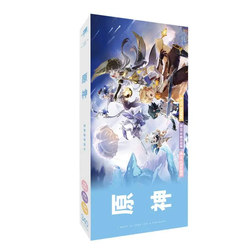 

340 Pcs/Set Game Genshin Impact Postcard Anime Game Character Greeting Card Message Card Gift -40