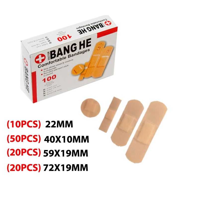 

100Pcs/Pack Waterproof Wound Adhesive Paster Medical Anti-Bacteria Band Aid
