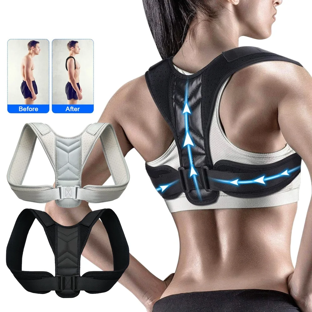 

Training Back Support Adjustable Corrector Home Equipment Brace Posture Office Woman Belt Neck Shoulder Postura Man Correction