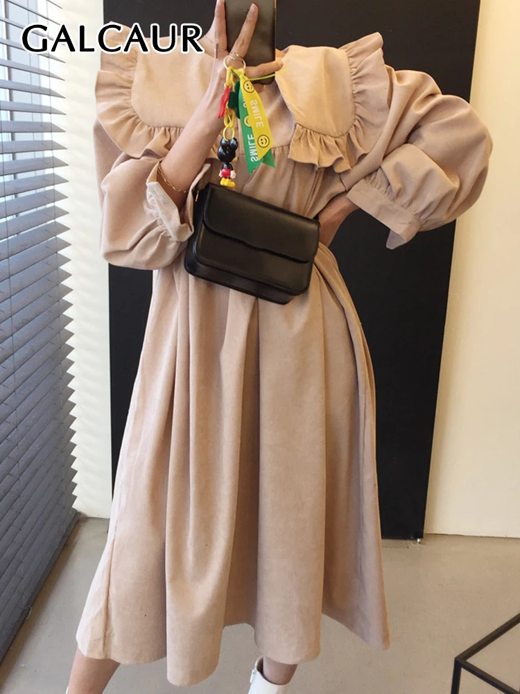 

Повседневные кружевные платья GALCAUR в стиле пэчворк с цветными блоками, женское модное платье с квадратным воротником и длинным рукавом и вы...