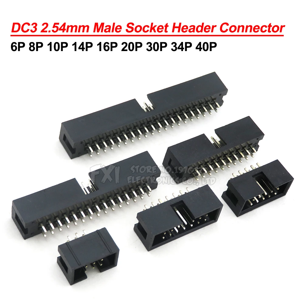 

Прямые штекеры DC3 2,54 мм, 6P 8P 10P 14P 16P 20P 30P 34P 40P HJXRHGAL