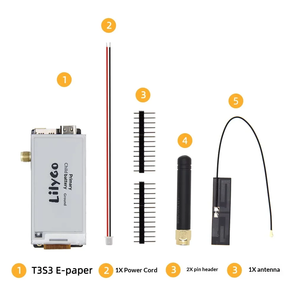 ЛИЛИГО ®   Плата-модуль для разработки T3S3 E-Paper ESP32-S3 LoRa с 2,13-дюймовым E-Ink дисплеем (art.: 3920d9f86e35d) - 3920d9f86e35d
