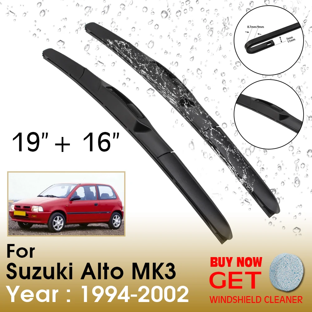 

Car Wiper Blade For Suzuki Alto MK3 19"+16" 1994-2002 Front Window Washer Windscreen Windshield Wipers Blades Accessories