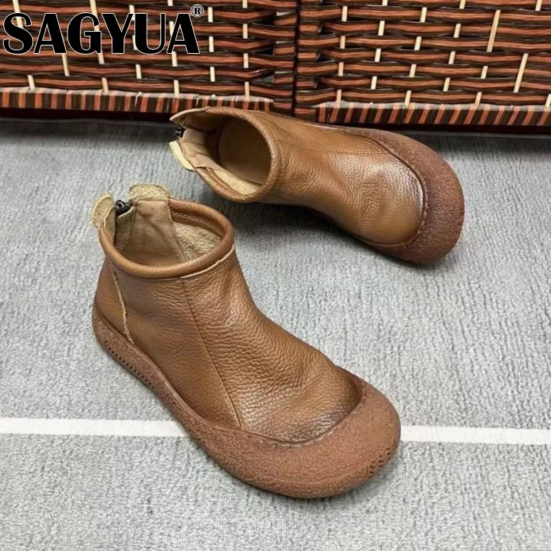 Женские ботильоны на плоской подошве и платформе брендовая кожаная обувь