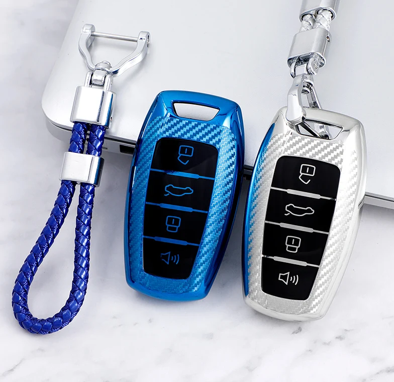 

TPU Carbon Fiber Car Smart Key Case Cover Bag Shell Protector Keychain for Great Wall Haval Hover H1 H4 H6 H7 H9 F5 F7 H2S