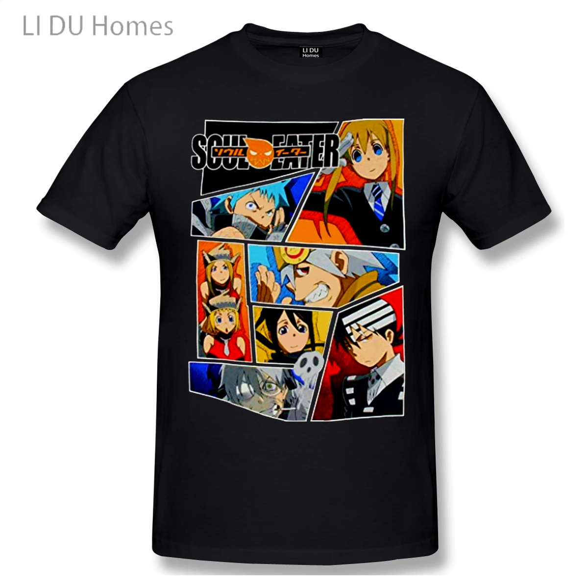 

LIDU Soul Eater Anime Retro T Shirts Women Man's T-shirt Cotton Summer Tshirts Short Sleeve Graphics Tee Tops