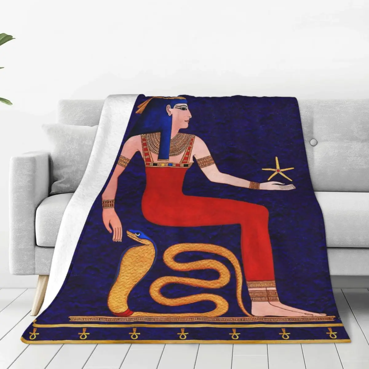 

Egyptian Star Goddess Blue By Stuart Littlejohn Flannel Fleece Blanket For Kids Teens Adults Soft Cozy Warm Fuzzy