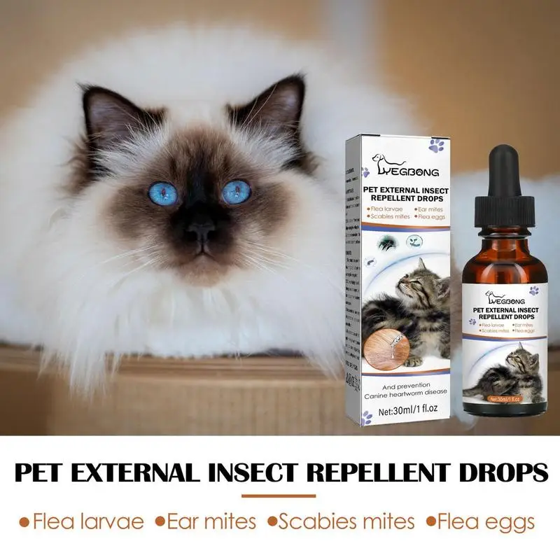 

30ml Pets Dog Cat Anti-Flea Drops Insecticides Flea Lice Insect Remover Spray Flea And Tick Concentrate Formula Pet Flea Remover