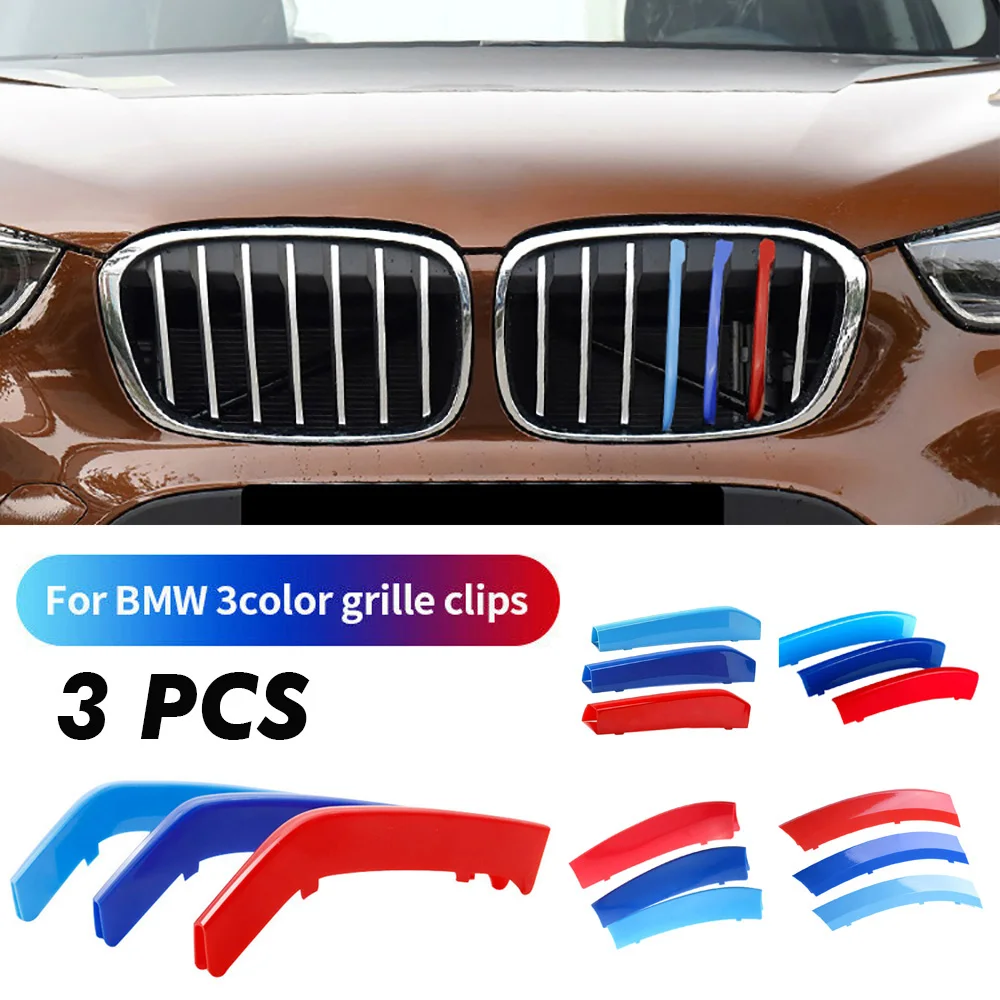 

3Pcs For BMW X1 X2 X3 X4 X5 X6 X7 E84 F48 F49 F39 E83 F25 G01 F26 G02 E70 F15 E53 G05 E71 E72 F16 G06 G07 Car Grille Trim Strips
