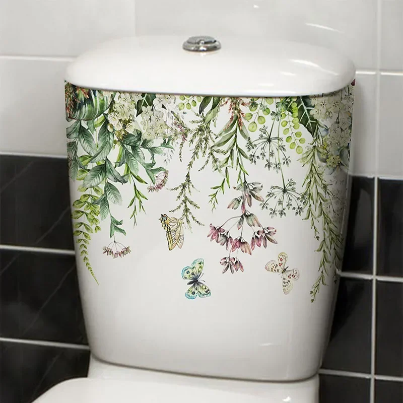 Настенные наклейки с растениями и цветами для туалета