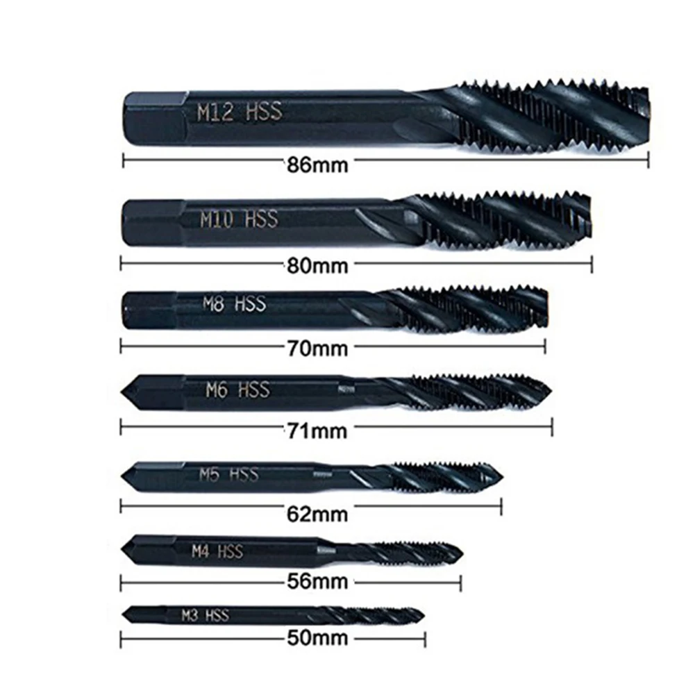 

HSS Machine Thread Metric Plug Tap Drill Bits M3/M4/M5/M6/M8/M10/M12 Nitriding Spiral Metric Plug Tap Thread Tap Hand Tool