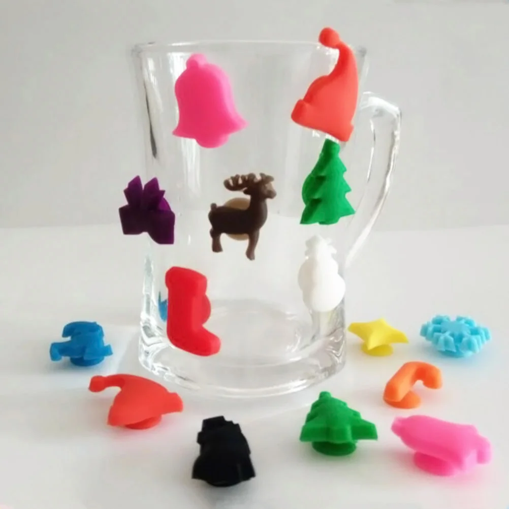 

Charmschristmas Markers Holiday Tags Drink Marker Tag Diy Cup Favor Suction Charm Decor Bottle Party Suppliesfor Dinners Parties