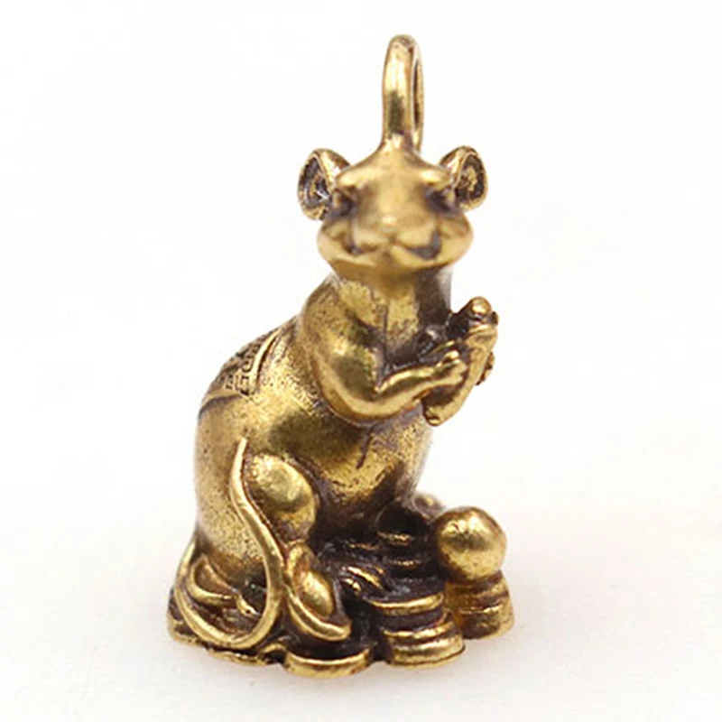 Новогодний подарок 2020 Lucky Mouse Rat Year декор стола медные фигурки богатства и крыс