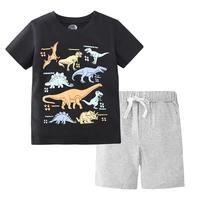 2022 new boys set cartoon summer cotton kids t shirt shorts clothing outfits children suit clothes dinosaur fashion 2 8y