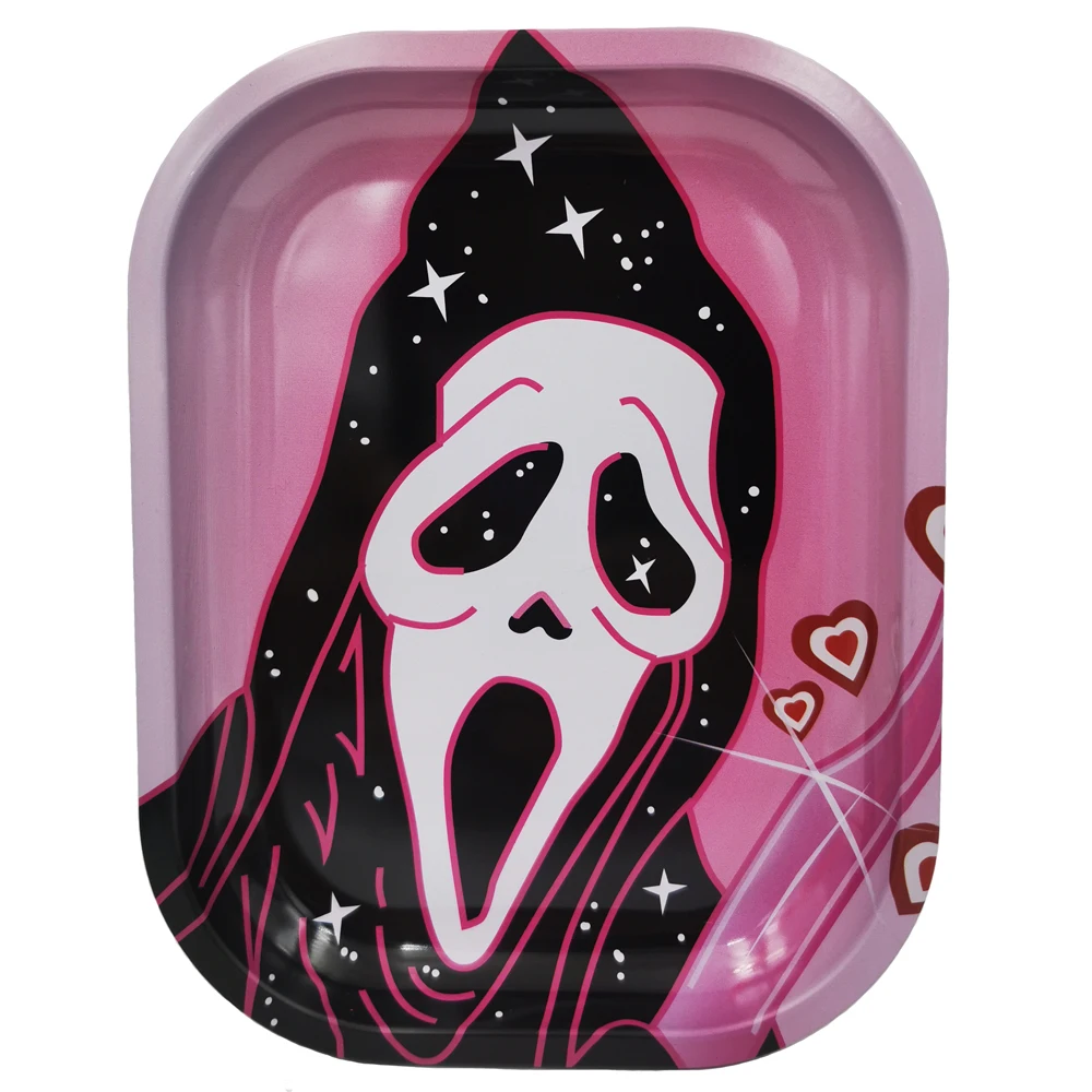 Фото 2-дюймовая мельница для трав Ghost Purple, набор с лотком из жести, металлическая мельница для специй 7x5,5 дюймов, конструкция из 4 предметов с ловушкой для пыльц №4