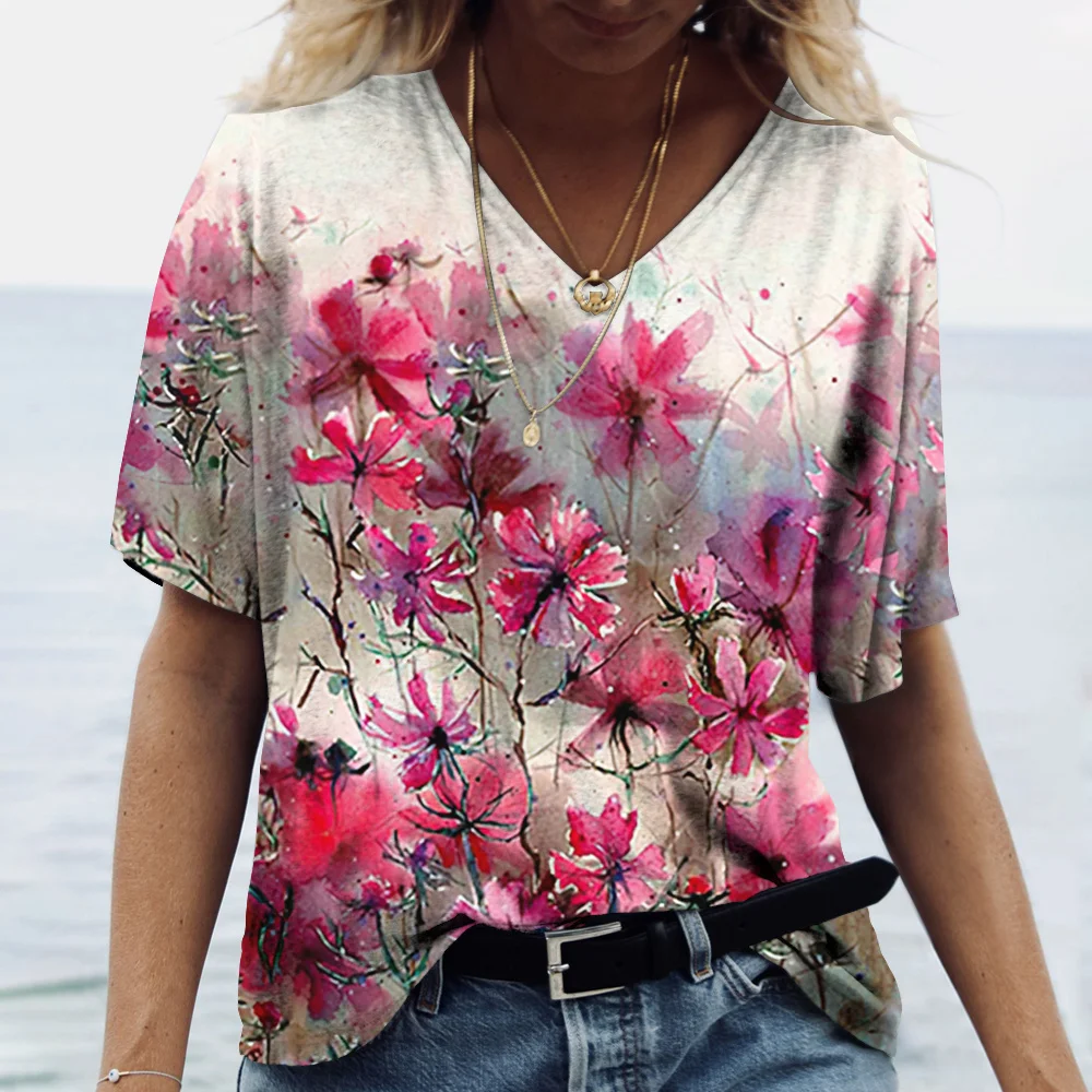 

Fashion Women's T-shirt with Harajuku Wind Graphic 3D Printed Short Sleeve Summer T-shirt oversized Polyester Fiber Clothing