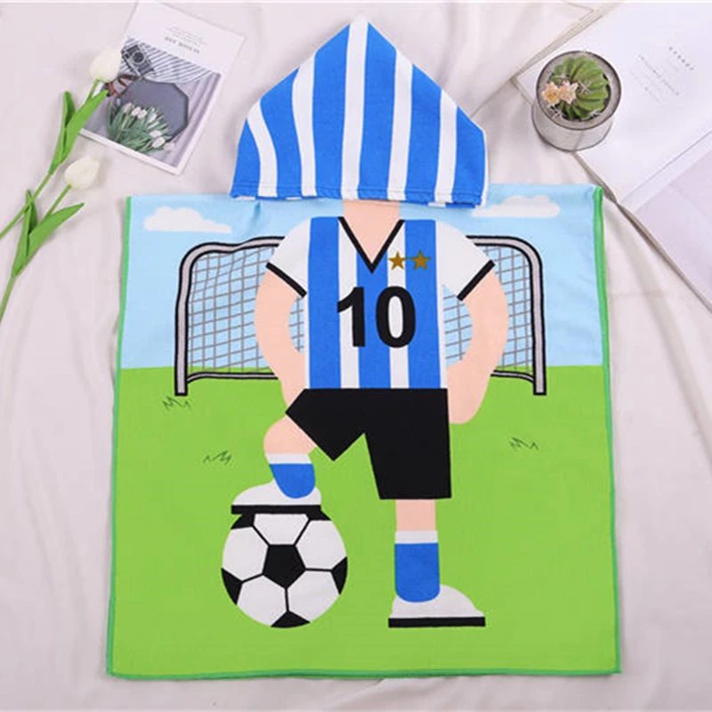 Мультяшное детское банное полотенце из микрофибры хлопковое пляжное с капюшоном