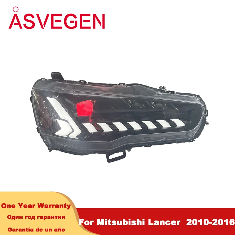 Car Lights For Mitsubishi Lancer Headlight 2010-2016 LED Daytime Running Light Dynamic Turn Signal Bifocal Lens Low High Beam