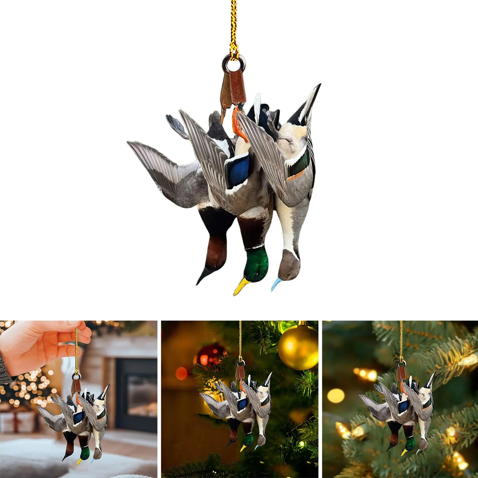 Рождественский орнамент дизайн утки уникальный плоский кряква подвеска в виде