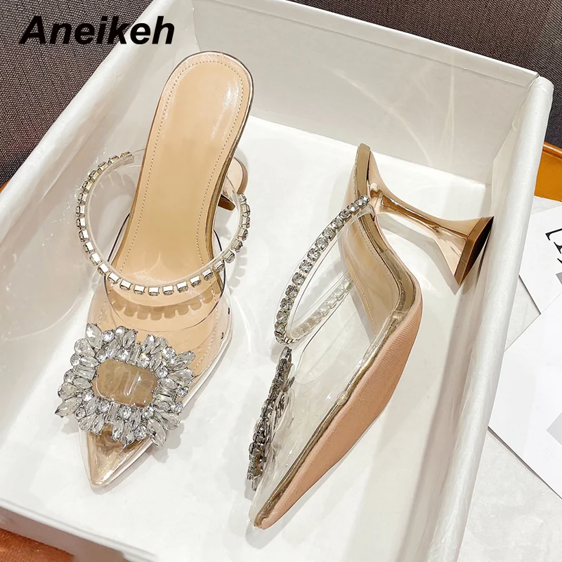 

Aneikeh модные классические пикантные туфли-лодочки с острым носком на каблуке-шпильке без застежек для женщин для вечерние ринки свадьбы размер 35-41 серебристый цвет шампанского