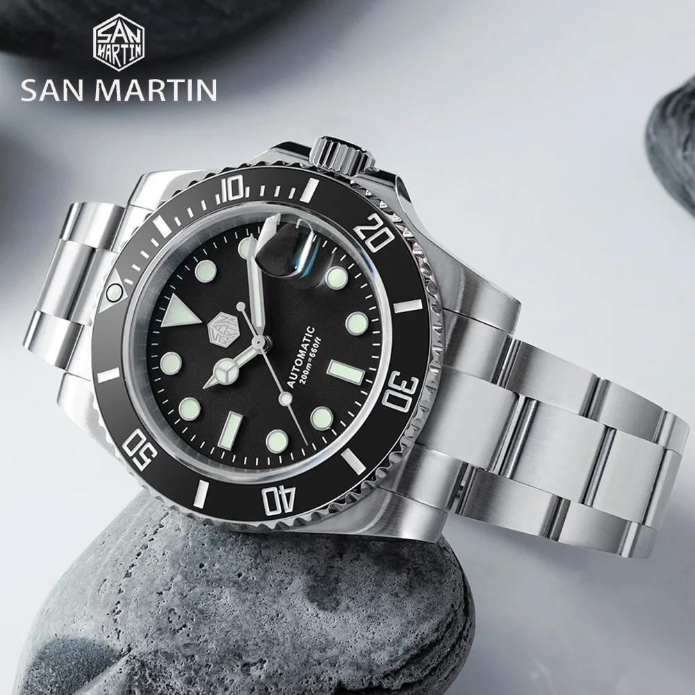 Мужские часы San Martin 40 5 мм с сапфировым стеклом водостойкие 20 бар - купить по