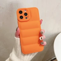 fashion down jacket phone case for iphone 13 12 11 pro max x xs xr 7 8 plus se 2020 puffer case soft silicone cover bumper funda