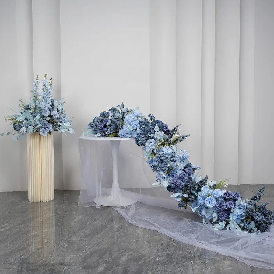 Фото Искусственные цветы Uflower: роскошные синие розы для свадебного декора, арки, цветочных композиций, шаров и рядов для стола №3