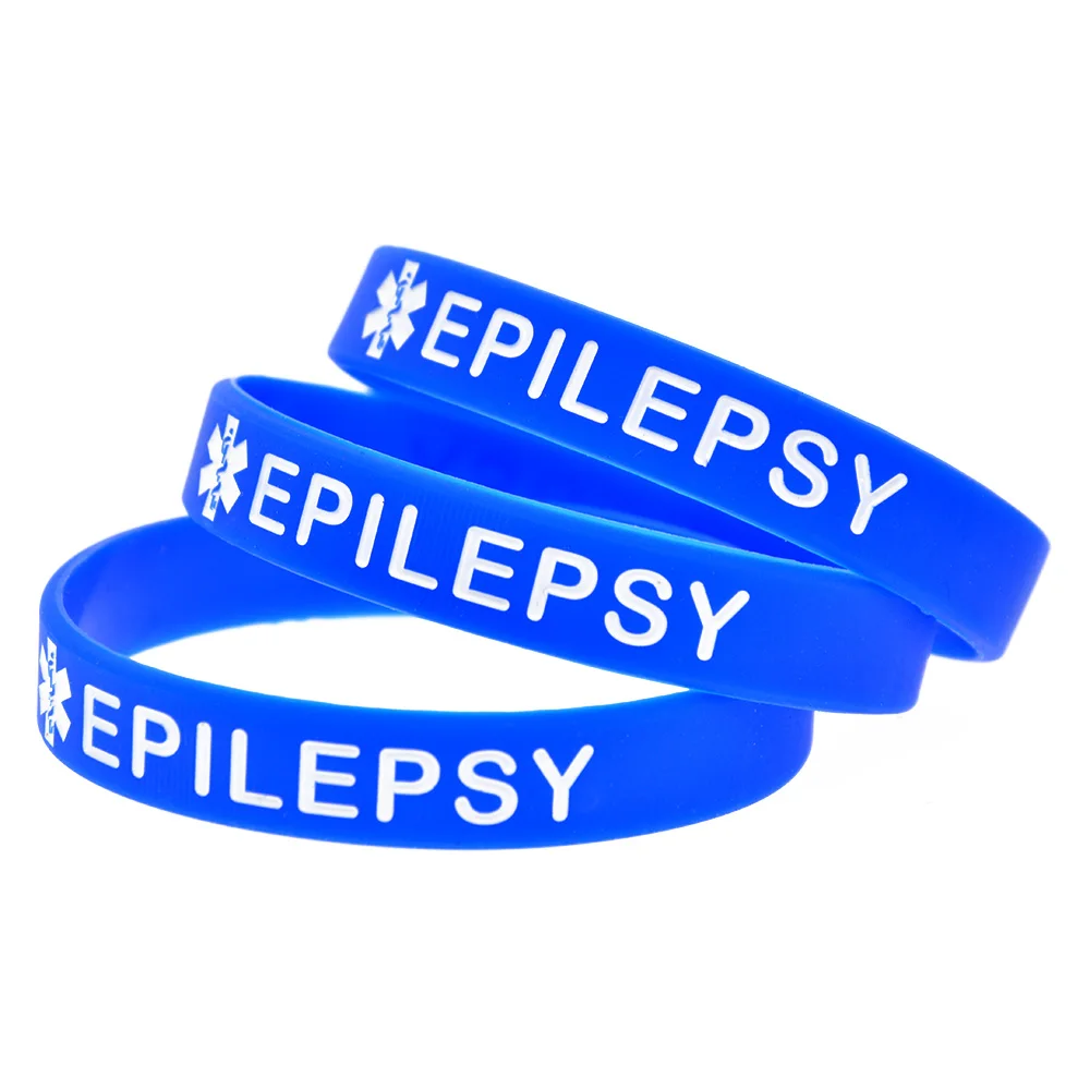 EPILEPSY Медицинское оповещение ID Силиконовые браслеты Браслеты для взрослых Размер