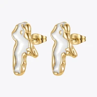 enfashion gold color rock earrings for women pendientes piercing stud earings stainless steel irregular fashion jewelry e221370