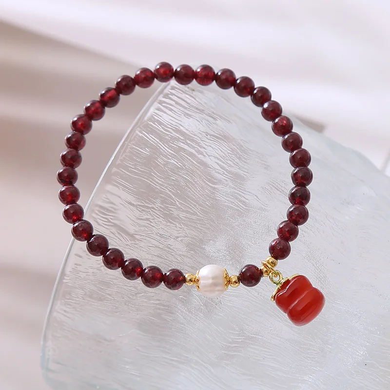 Горячая Распродажа натуральный гранат Пресноводный Жемчуг и агат 14K золото
