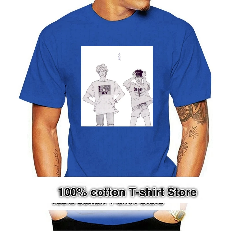 

Men Short Sleeve Anime Banana Fish Manga Ash Lynx Eiji Okumura Shunichi Ibe Max Lobo Frederick Arthur Tees 010797