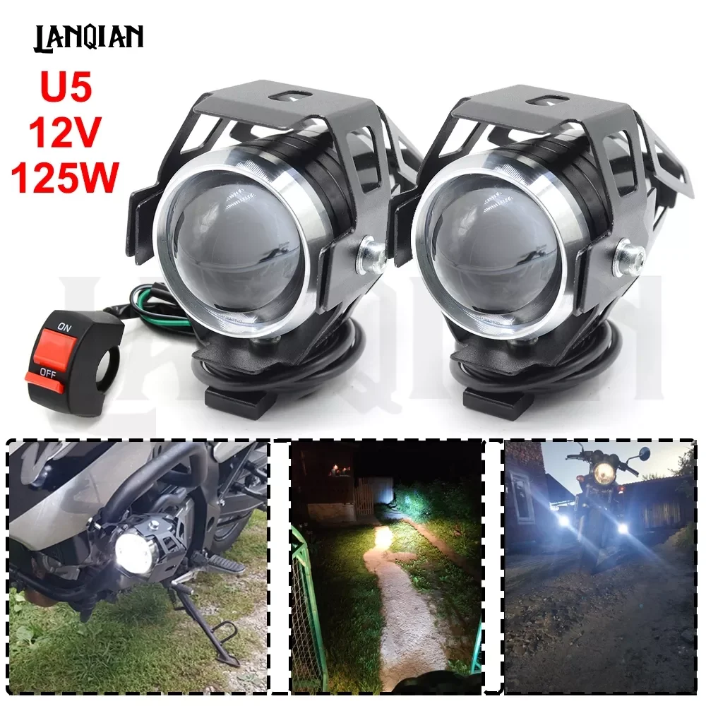 

Универсальные мотоциклетсветодиодный светодиодные фары U5 12 В, дополнительные фары дальнего света, противотуманные фары DRL Для BMW R1200RT S1000R ...