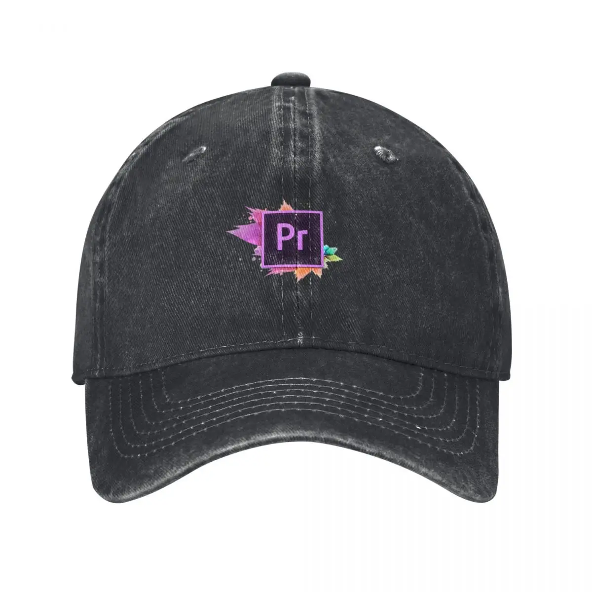Фото Бейсбольная кепка Adobe Premiere Pro с козырьком, модная пляжная кепка для женщин и мужчин №1