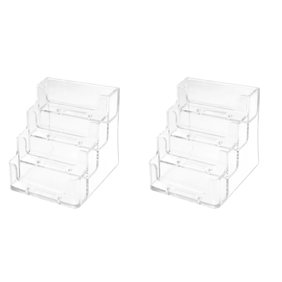 

2pcs Acrylic Business Holder School Office Desktop Supplies Business Case Stationery (Four Slots)