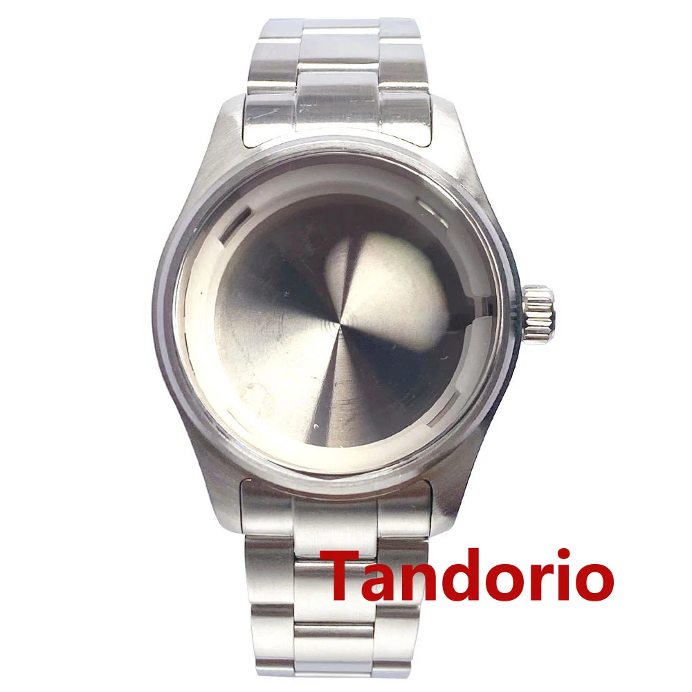 Tandorio 39mm Stainless Steel Pilot Watch Case Sapphire Glass 20ATM For NH34 NH35 NH36A ETA2824 PT5000 Auto Movement Solid Back