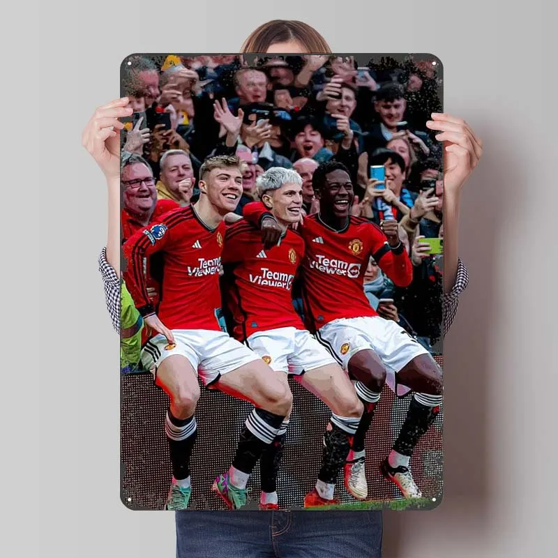 Жестяная вывеска Hojlund Garnacho Mainoo спортивный постер украшение комнаты эстетические