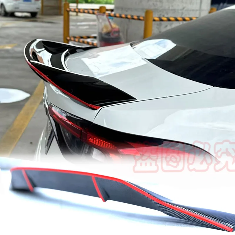 Фото Подходит для Toyota ALLION 2021 2022 2023, спойлер из АБС-пластика, глянцевый черный задний багажник, крыло, автомобильные аксессуары, тип ALLION R №3
